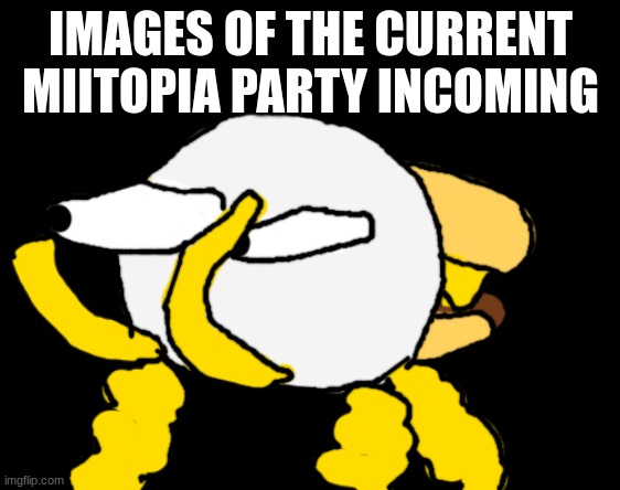 Bunger Staring | IMAGES OF THE CURRENT MIITOPIA PARTY INCOMING | image tagged in bunger staring | made w/ Imgflip meme maker