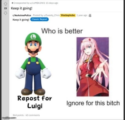 luigi forever | made w/ Imgflip meme maker