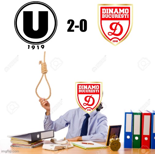 U Cluj 2-0 Dinamo. The Red Dogs are almost relegated for the VERY FIRST TIME in Liga 2. |  2-0 | image tagged in rope guy,u cluj,dinamo,liga 2 playoffs,fotbal,memes | made w/ Imgflip meme maker