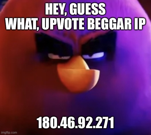 Wanna raid? | HEY, GUESS WHAT, UPVOTE BEGGAR IP; 180.46.92.271 | image tagged in terence staring,leaks,upvote beggars,raid | made w/ Imgflip meme maker