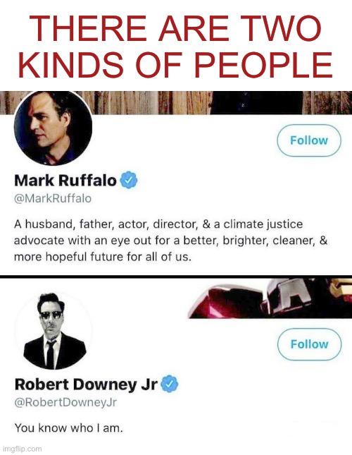 Some people don’t need explaining |  THERE ARE TWO KINDS OF PEOPLE | image tagged in memes,funny,marvel,actors,twitter,two types of people | made w/ Imgflip meme maker