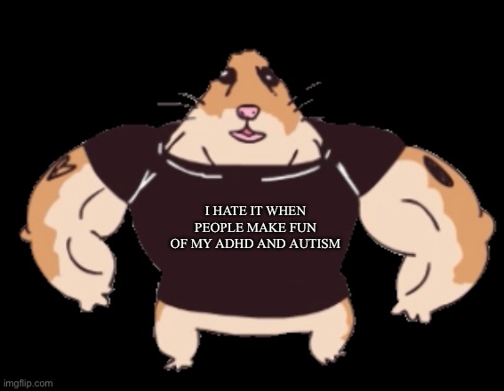 hamham (belongs to sr pelo | I HATE IT WHEN PEOPLE MAKE FUN OF MY ADHD AND AUTISM | image tagged in hamham belongs to sr pelo,cat with the ham | made w/ Imgflip meme maker