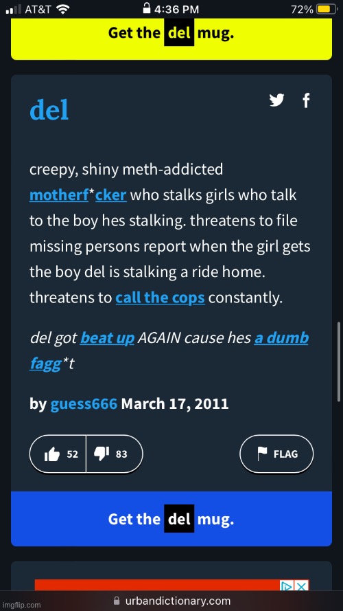 Anonymously.deleted in a parallel universe | image tagged in del,urban dictionary,meth | made w/ Imgflip meme maker