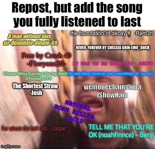TELL ME THAT YOU'RE OK (noahfinnce) - Benji | made w/ Imgflip meme maker