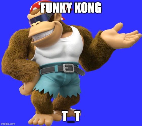 Funky Kong | FUNKY KONG T_T | image tagged in funky kong | made w/ Imgflip meme maker