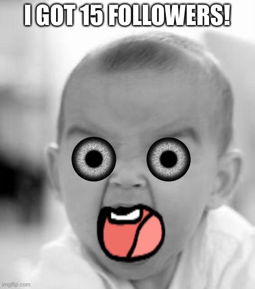 Best days |  I GOT 15 FOLLOWERS! | image tagged in memes,angry baby | made w/ Imgflip meme maker