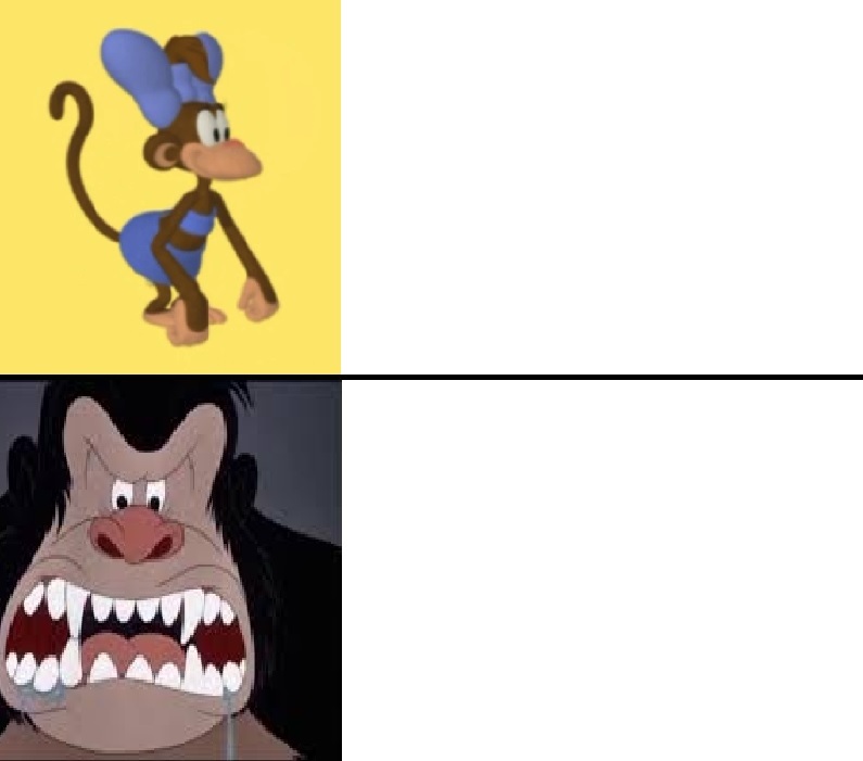 High Quality Coco the Monkey and Ajax the Gorila Blank Meme Template