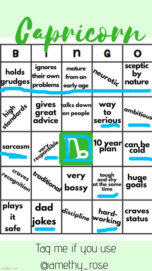 My First Bingo I’m Pretty Sure! (I may be AFAB, but I Still Make Dad Jokes | image tagged in capricorn bingo | made w/ Imgflip meme maker