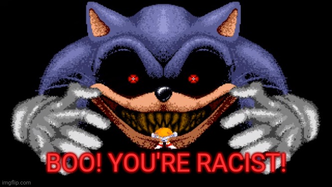 LORD X | BOO! YOU'RE RACIST! | image tagged in lord x | made w/ Imgflip meme maker
