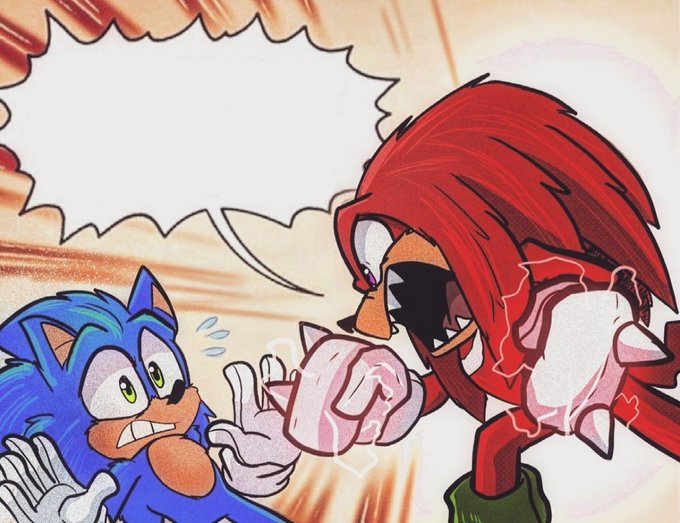 Knuckles yelling at Sonic Blank Meme Template