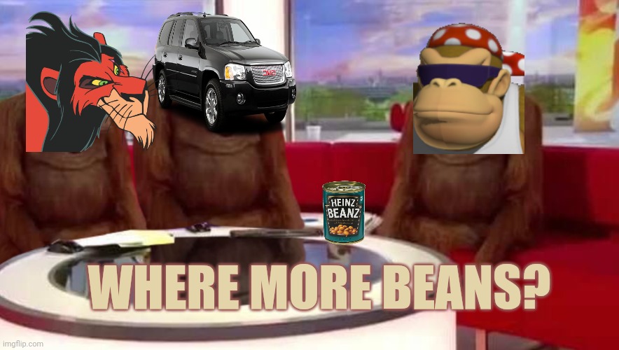 where monkey | WHERE MORE BEANS? | image tagged in where monkey | made w/ Imgflip meme maker