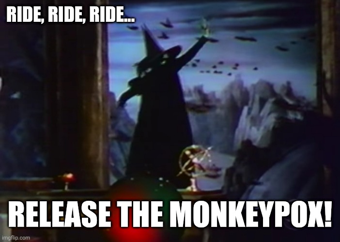Monkeypox | RIDE, RIDE, RIDE... RELEASE THE MONKEYPOX! | image tagged in monkeypox | made w/ Imgflip meme maker