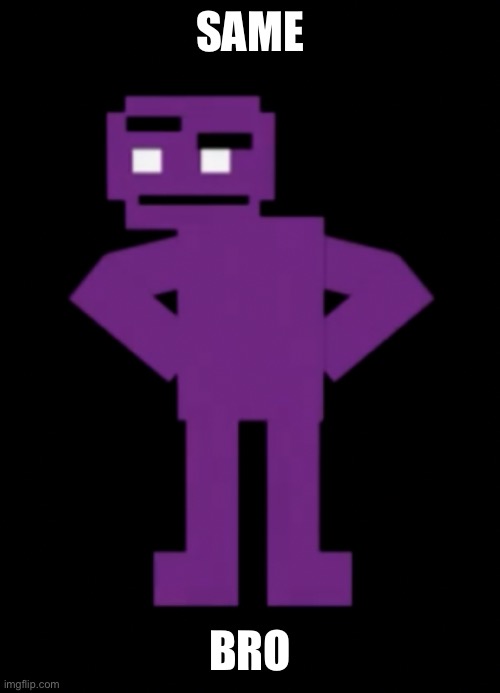 Confused Purple Guy | SAME BRO | image tagged in confused purple guy | made w/ Imgflip meme maker