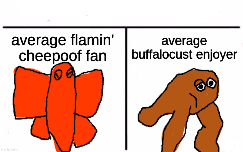i hate myself | average flamin' cheepoof fan; average buffalocust enjoyer | made w/ Imgflip meme maker