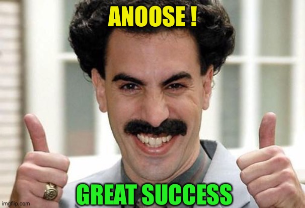 Great Success  | ANOOSE ! GREAT SUCCESS | image tagged in great success | made w/ Imgflip meme maker