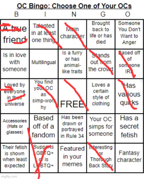 When no bingo (Btw it is Cade | image tagged in jer-sama's oc bingo | made w/ Imgflip meme maker