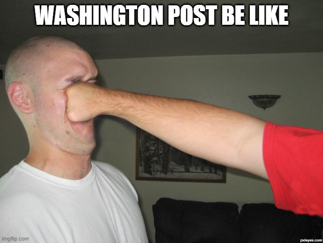 Face punch | WASHINGTON POST BE LIKE | image tagged in face punch | made w/ Imgflip meme maker