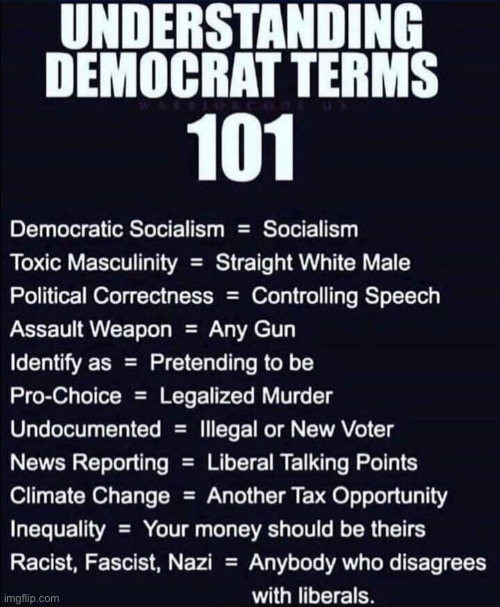 Liberal-Speak 101 | image tagged in liberal logic | made w/ Imgflip meme maker