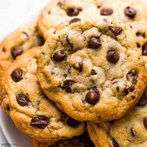 chocolate chip cookies | image tagged in chocolate chip cookies | made w/ Imgflip meme maker
