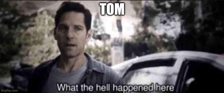 What the hell happened here | TOM | image tagged in what the hell happened here | made w/ Imgflip meme maker