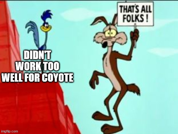 DIDN'T WORK TOO WELL FOR COYOTE | made w/ Imgflip meme maker