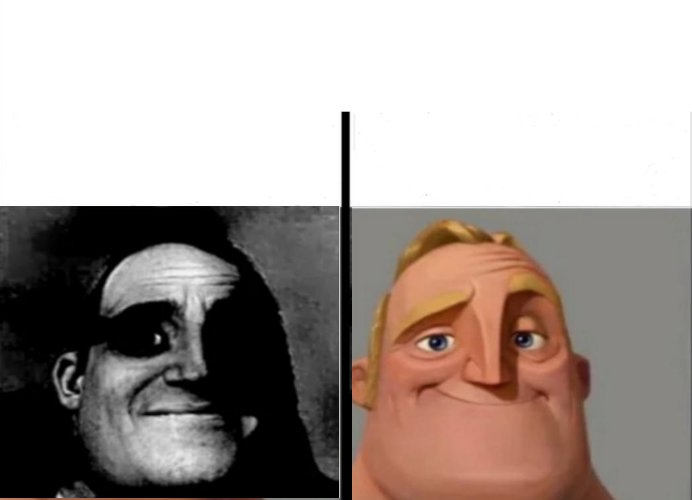 Happy Mr Incredible vs Sad Mr Incredible Meme Generator - Imgflip
