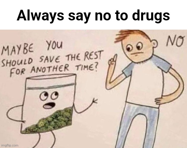 don't do school and stay in drugs kids | Always say no to drugs | image tagged in funny,memes | made w/ Imgflip meme maker