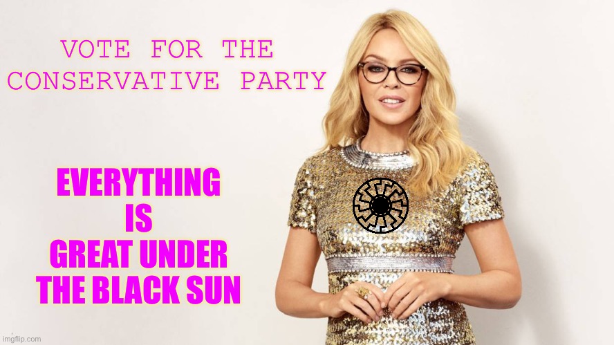 Stand with ukr and the black sun. Paid by the conservative party | VOTE FOR THE CONSERVATIVE PARTY; EVERYTHING IS GREAT UNDER THE BLACK SUN | image tagged in kylies says hitler was possessed by his occult practices,kylie loves the black sun 666 by the joys of satan ministries,book | made w/ Imgflip meme maker