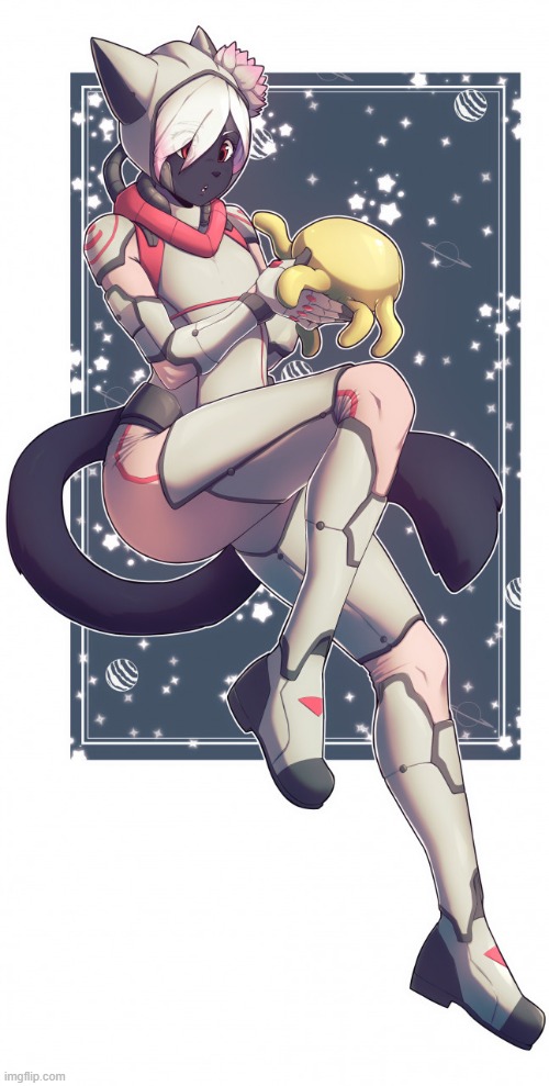 Space boi (By suelix) | image tagged in furry,femboy,cute,space | made w/ Imgflip meme maker