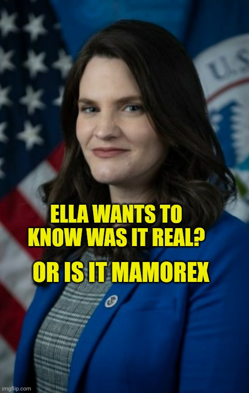 Ella Wants To Know | ELLA WANTS TO KNOW WAS IT REAL? OR IS IT MAMOREX | image tagged in like a lady,its mam,like a sir,fake people,clown world | made w/ Imgflip meme maker