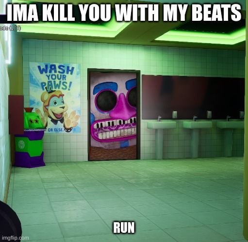 Arachnophobia | IMA KILL YOU WITH MY BEATS; RUN | image tagged in music man,fnaf security breach | made w/ Imgflip meme maker