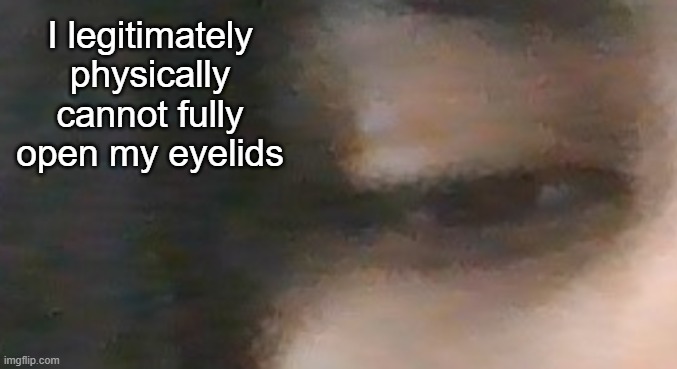AAAAAAAAAAAAAAAAAAAAAAAAAAAAAAAAAAAAAAAAAAAAAAAAAA | I legitimately physically cannot fully open my eyelids | made w/ Imgflip meme maker