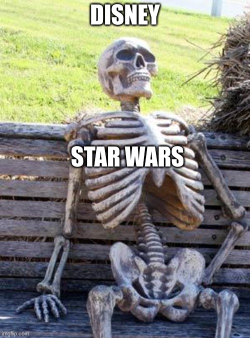 true |  DISNEY; STAR WARS | image tagged in memes,waiting skeleton | made w/ Imgflip meme maker
