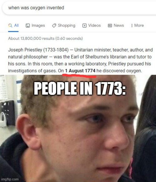 Umm what | PEOPLE IN 1773: | image tagged in choking_boy | made w/ Imgflip meme maker