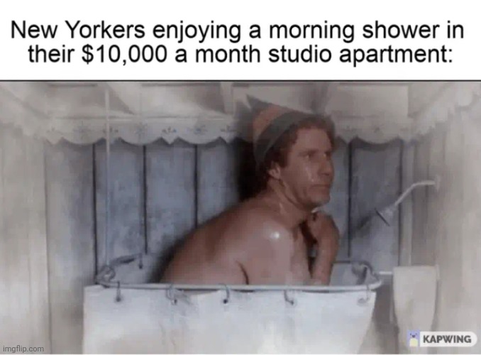 image tagged in new york,shower | made w/ Imgflip meme maker