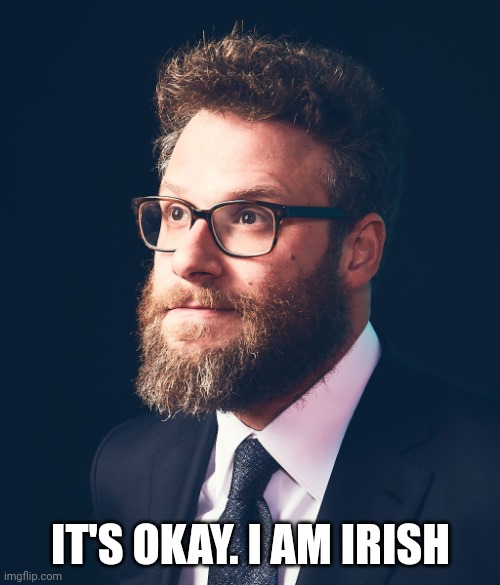 Seth Rogan | IT'S OKAY. I AM IRISH | image tagged in seth rogan | made w/ Imgflip meme maker