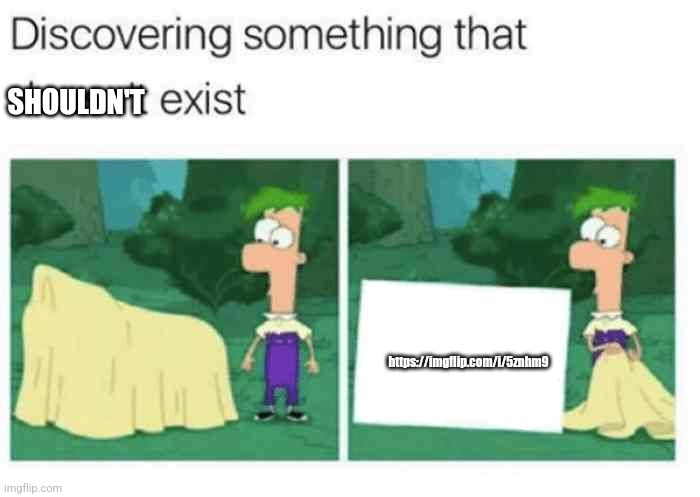 discovering something that doesnt exist | SHOULDN'T; https://imgflip.com/i/5znhm9 | image tagged in discovering something that doesnt exist | made w/ Imgflip meme maker
