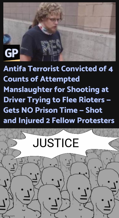 No jail for antifa | JUSTICE | image tagged in npc crowd,leftists,antifa,jail | made w/ Imgflip meme maker