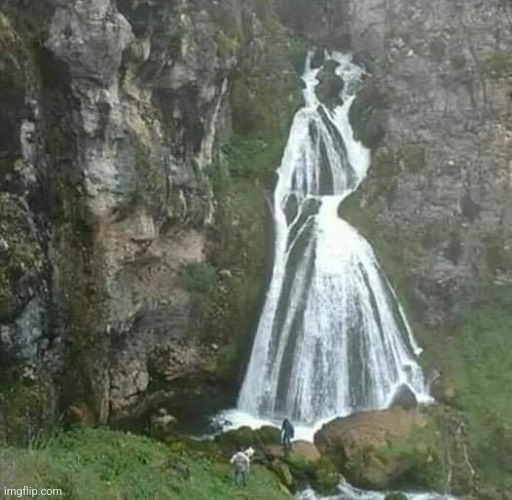 Waterfall of the Bride | image tagged in waterfall,peru,awesome,beautiful nature | made w/ Imgflip meme maker