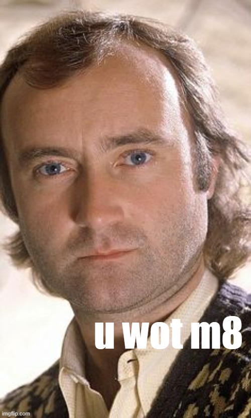 High Quality Phil Collins u wot m8 Blank Meme Template