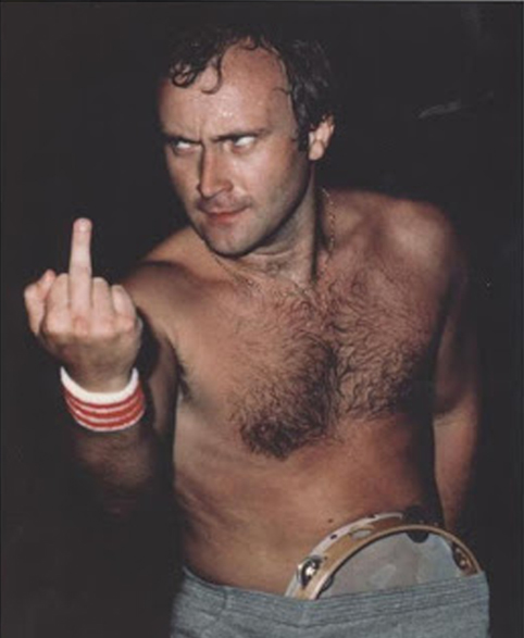 Phil Collins middle finger Blank Meme Template