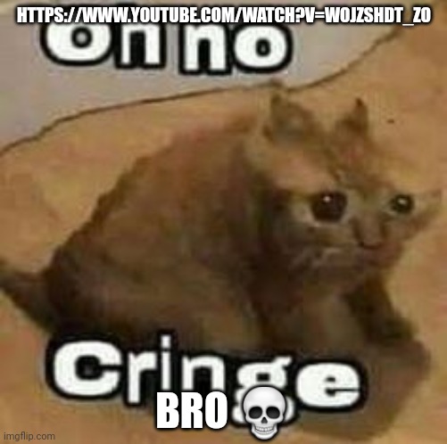 https://www.youtube.com/watch?v=woJZsHDT_zo | HTTPS://WWW.YOUTUBE.COM/WATCH?V=WOJZSHDT_ZO; BRO 💀 | image tagged in oh no cringe | made w/ Imgflip meme maker
