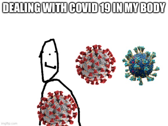 Blank White Template | DEALING WITH COVID 19 IN MY BODY | image tagged in blank white template | made w/ Imgflip meme maker