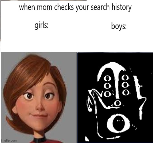 mom checks your history girls vs boys | image tagged in mr incredible becoming uncanny | made w/ Imgflip meme maker