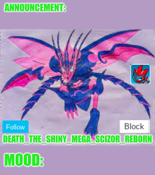 High Quality Death_The_Shiny_Mega_Scizor_Reborn Eternather announcement Blank Meme Template