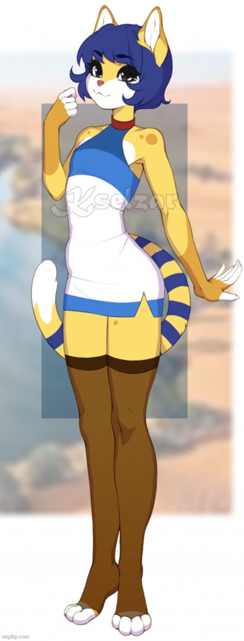 By Kselzar | image tagged in furry,femboy,cute,adorable,ankha,animal crossing | made w/ Imgflip meme maker