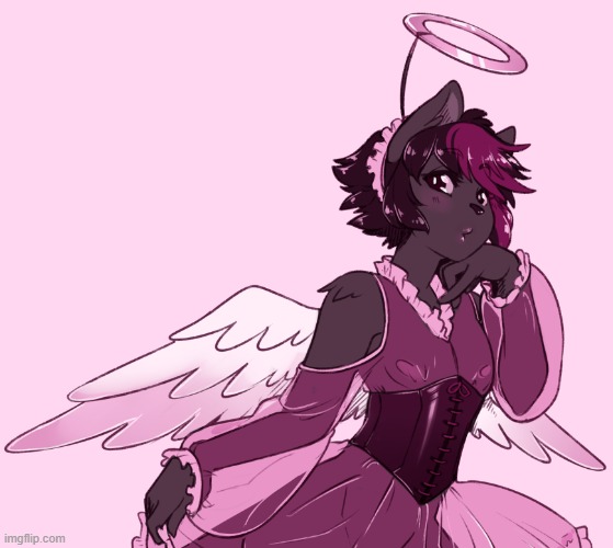 Little Angel (By CanineLove) | image tagged in furry,femboy,cute,adorable | made w/ Imgflip meme maker