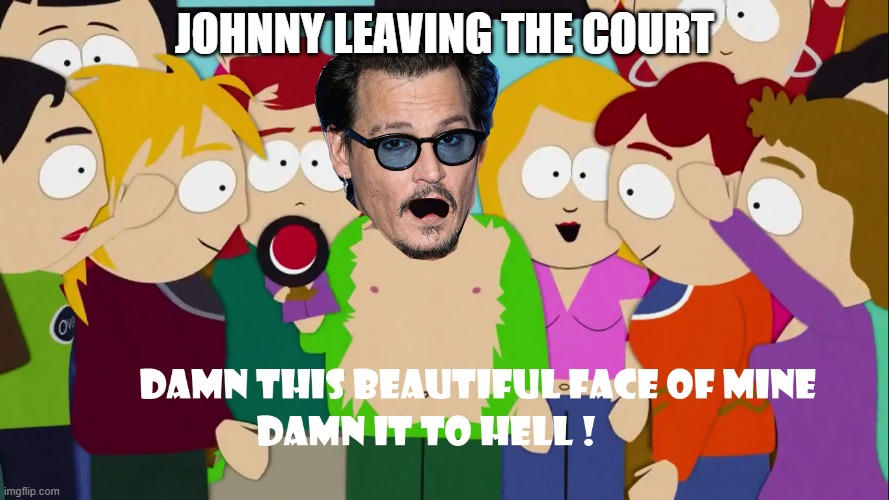 Johnny Depp leaving the court today | JOHNNY LEAVING THE COURT | image tagged in johnny depp | made w/ Imgflip meme maker