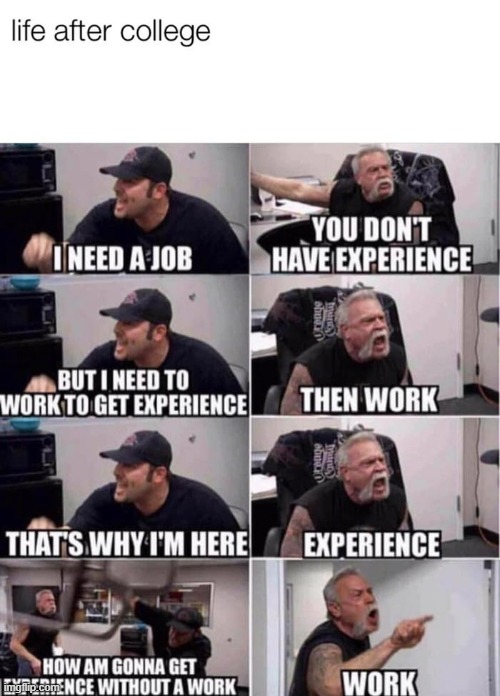 life after college | image tagged in work,college | made w/ Imgflip meme maker