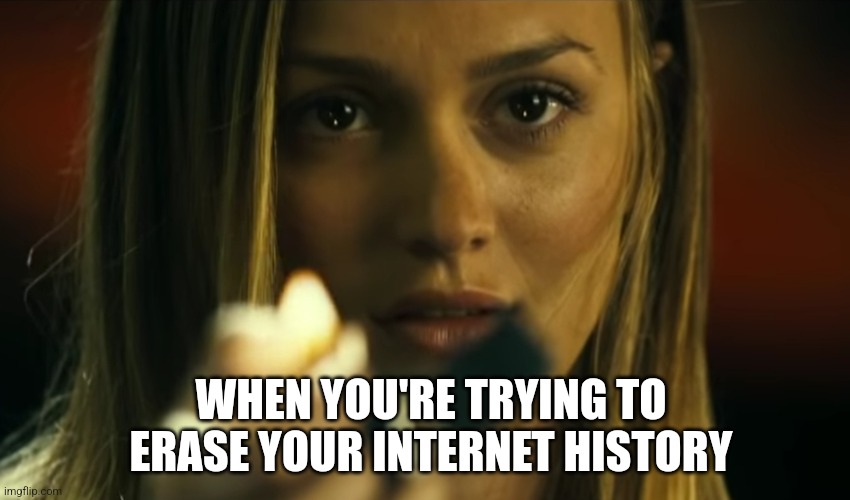 Crazy Roommate | WHEN YOU'RE TRYING TO ERASE YOUR INTERNET HISTORY | image tagged in crazy roommate,movies,crazy | made w/ Imgflip meme maker